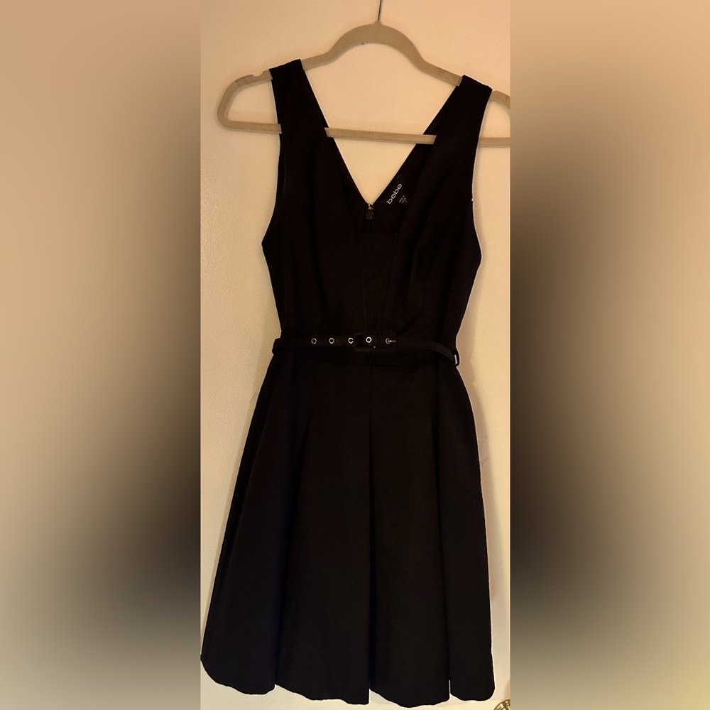 Bebe Black Jacquard Reptile Pattern Dress